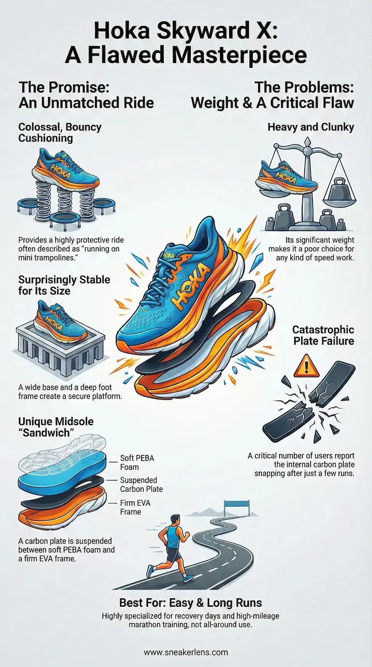 Infographic presenting the Hoka Skyward X as a 