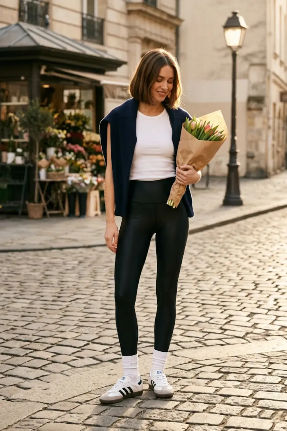 A woman with a 'Minimalist European' style, focusing on clean lines and slim silhouettes.