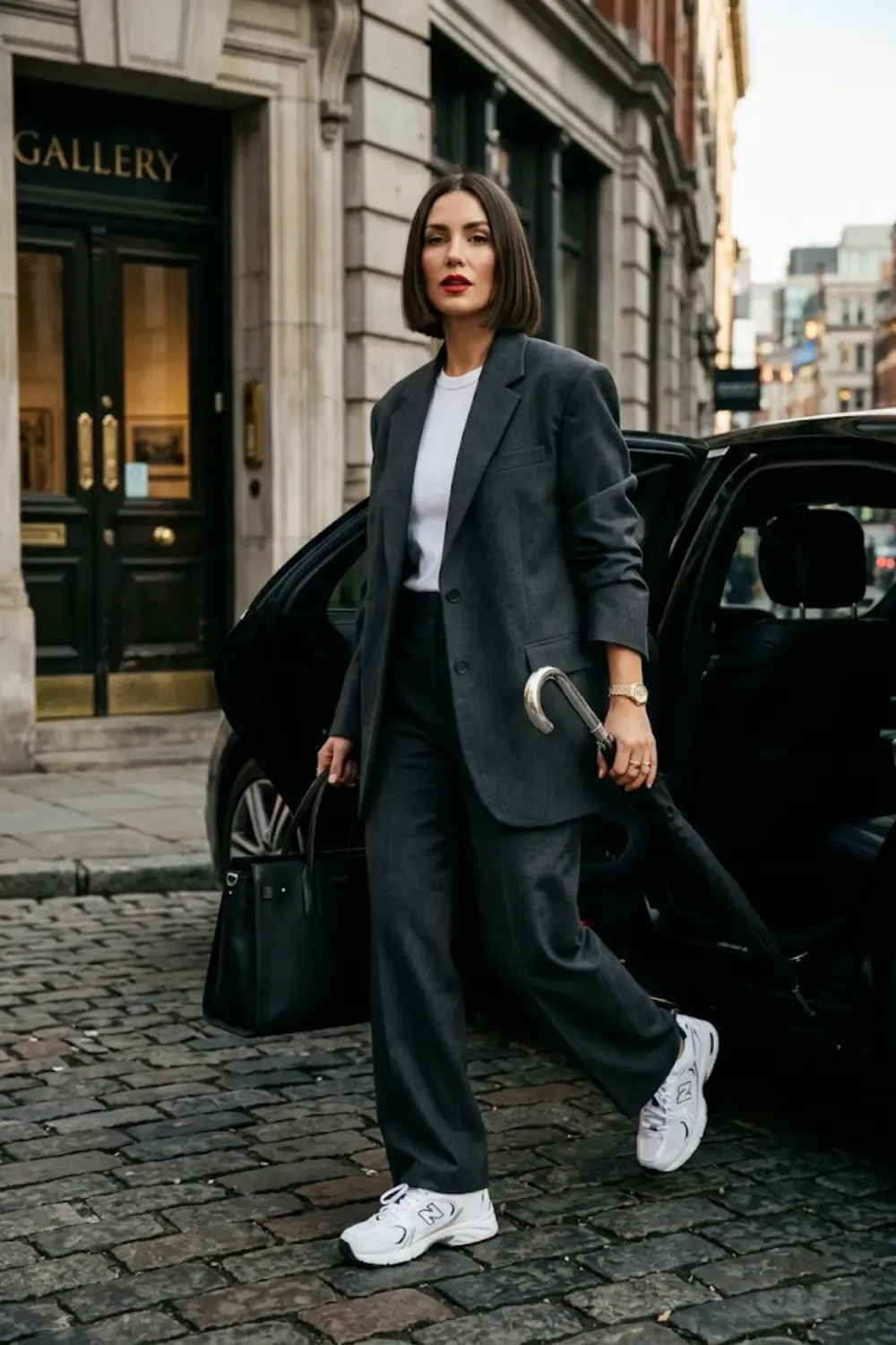 A high-level executive making a fashion-forward statement with New Balance 530